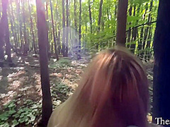 Street Pickup Picked Up 18 Year Old For Money Fuck In The Woods And Slobbery Blowjob Cum In Mouth