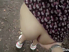 Street Pickup Picked Up 18 Year Old For Money Fuck In The Woods And Slobbery Blowjob Cum In Mouth