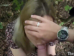 Street Pickup Picked Up 18 Year Old For Money Fuck In The Woods And Slobbery Blowjob Cum In Mouth