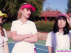 Three Small Tits Teen Blowjob And Fucked By Their Coach