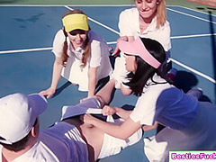 Three Small Tits Teen Blowjob And Fucked By Their Coach