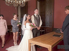 BRIDE4K. Couple starts fucking in front of the guests after wedding ceremony