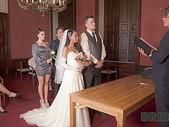 BRIDE4K. Couple starts fucking in front of the guests after wedding ceremony