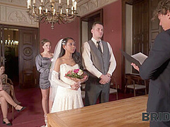 BRIDE4K. Couple starts fucking in front of the guests after wedding ceremony