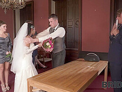 BRIDE4K. Couple starts fucking in front of the guests after wedding ceremony