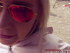 Public Flashing Sexdate with blonde Street slut in Berlin