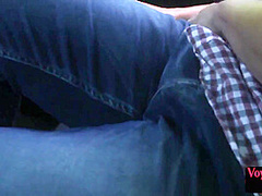 Teasing 21yo femina teases naked guy while stroking dick
