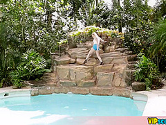 Having A Nice Trip To A Resort With My Tiny Blonde Step