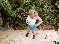 Having A Nice Trip To A Resort With My Tiny Blonde Step