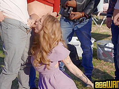 Gangbanged curvy slut gets fucked