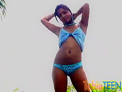 Tobie teen goes solo masturbating outdoors