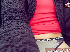 Car Sex date in public with german skinny teen slut