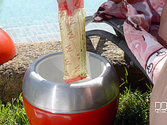 Busty Ice Cream Babe Enjoys Gooey Nipple Play - PornWorld