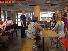 BDSM public slut asstoyed and assfucked for voyeurs