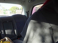 POV busty taxi slut gets banged in cab outdoor by taxi guy