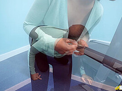 Rebecca G in Treadmill Tease - DownblouseJerk