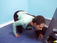 Rebecca G in Treadmill Tease - DownblouseJerk