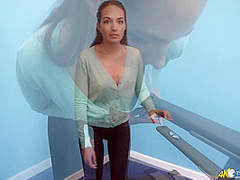 Rebecca G in Treadmill Tease - DownblouseJerk