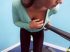 Rebecca G in Treadmill Tease - DownblouseJerk