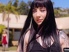 Hot Babes Aiden And Goth Incrdible Outdoor Lesbian Sex