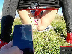 Public Remote Control Her Sexy Pussy!