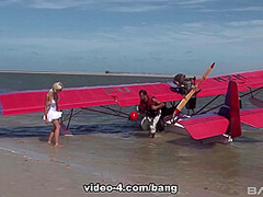 Caylian curtis fucks a pilot on a secluded island beach - BANG