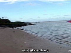 Caylian curtis fucks a pilot on a secluded island beach - BANG