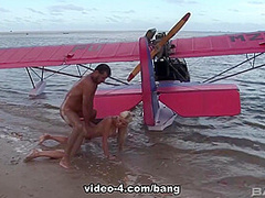 Caylian curtis fucks a pilot on a secluded island beach - BANG