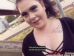 German chubby bbw teen picked up in public and fucked on street
