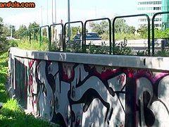 Public bitch drilled in bus b4 she gets fucked outdoor