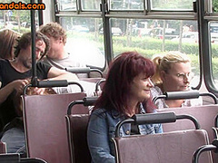 Public bitch drilled in bus b4 she gets fucked outdoor