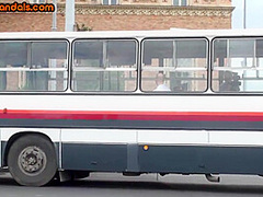 Public bitch drilled in bus b4 she gets fucked outdoor
