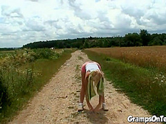 Blonde teen fucking oldie