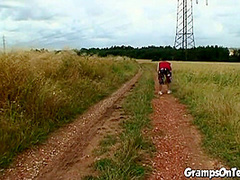 Blonde teen fucking oldie