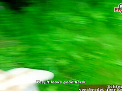 Cute curvy german teen slut meet and fuck date outdoor POV