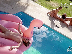 Candy Teen Intense Pussy Play By The Pool With Lana Roy And Kaisa Nord
