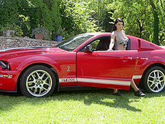 College Hottie Gives Car Body Shine With T&A - PornWorld