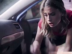 His Cute Blonde Gf Loves To Fuck Outdoors By The Road