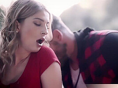 His Cute Blonde Gf Loves To Fuck Outdoors By The Road