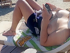 Voyeur public beach topless