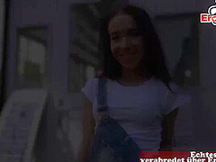 Tiny Au Pair student teen meet for real blind date in germany