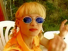 A Hot Blonde Babe From Germany Gets Fucked Hard In The Backyard