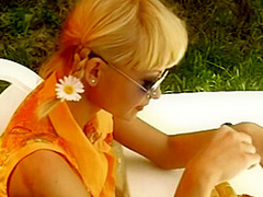A Hot Blonde Babe From Germany Gets Fucked Hard In The Backyard