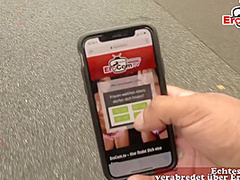 German chubby blonde girl next door real casting date on street