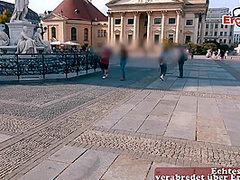 German chubby blonde girl next door real casting date on street