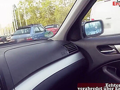 German Skinny Student Teen Pickup At Public Bus Station