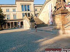 German natural teen next door try real public blind date