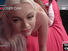 SPH IR femdom babe fucked in front of tiny dick voyeur