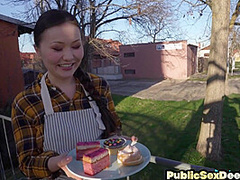 Public Asian bae fucked in missionary by nasty dick
