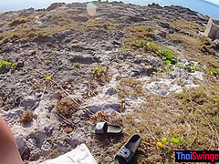 Amateur Thai girlfriend sex on the beach somewhere in the Philippines